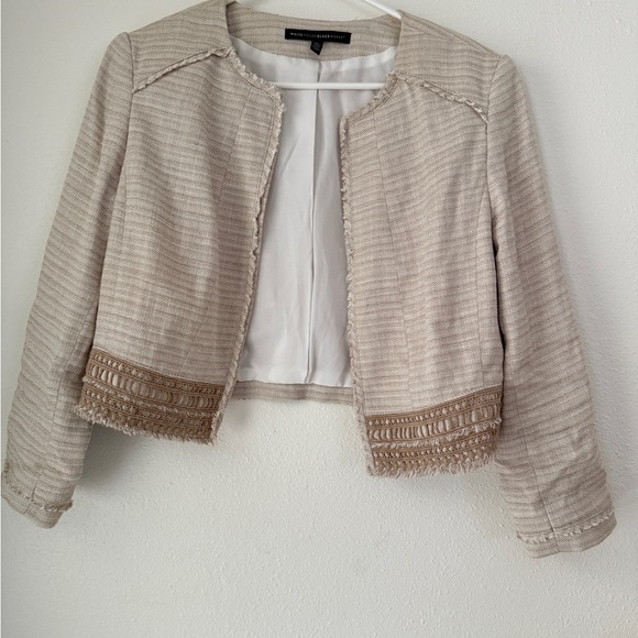 White House Black Market Jackets & Blazers - White House Black Market Womens 3Q Sleeve Natural Suit Jacket Size 8